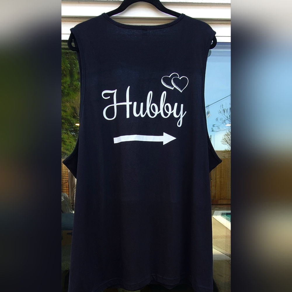 Matching “Just Married” Hubby & Wifey Black Shirts Set of 2 Plus Size XXL 18/20 - Picture 5 of 16